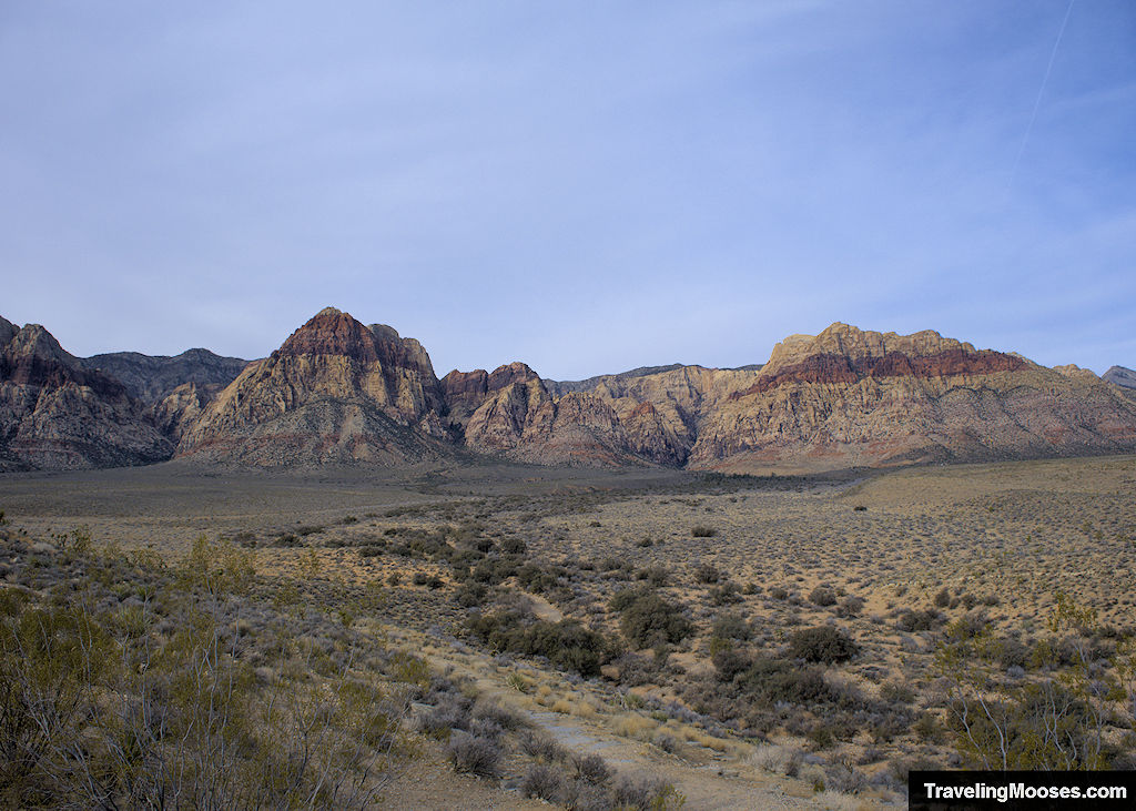 Red Rock Canyon Overlook scenic view with rugged mountains